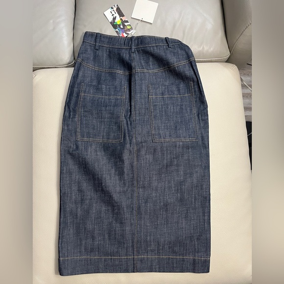 NWT - Tibi Women’s Jamie Straight Long Denim Skirt - Size 2 - Picture 7 of 10